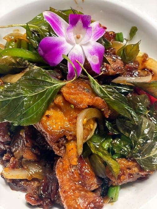 Spicy Basil Duck.